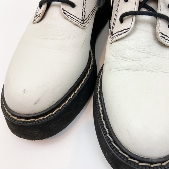 Zara white lace up leather boots Sz 38 - Picture 8 of 11